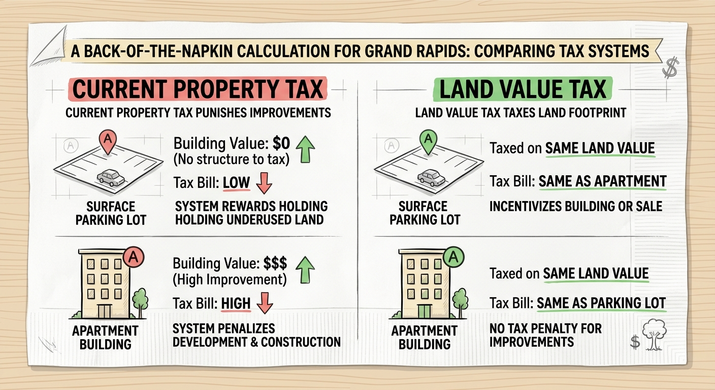 Land Value Tax vs. Traditional US System